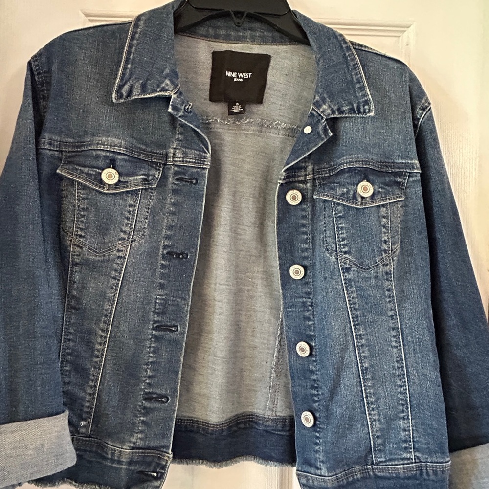 Nine West Blue Denim Jean Jacket Timeless Style